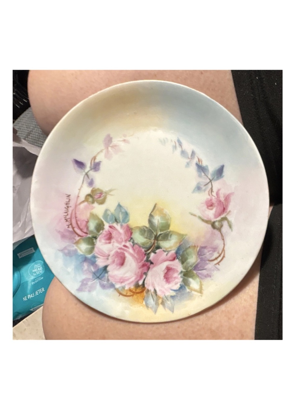 Head White Porcelain Plate with Maker's Mark